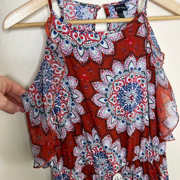 Art Class Rust Orange Pattern Romper XL 14/16 - Picture 3 of 10
